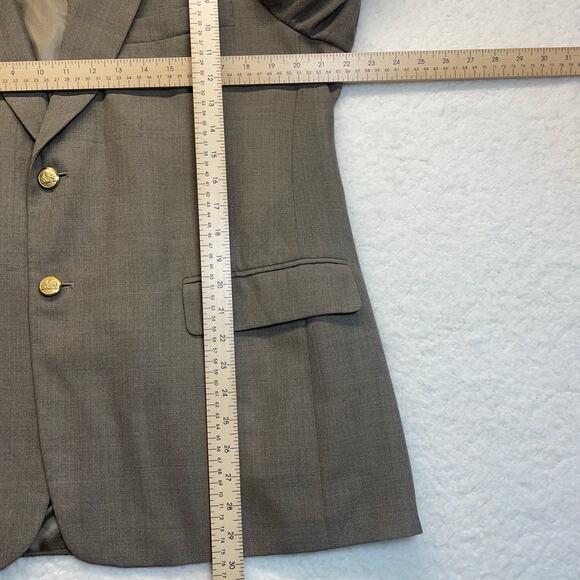 Vintage Stafford Blazer 42R Taupe Wool Gold Buttons Classic Sport Coat tweed - Picture 7 of 10